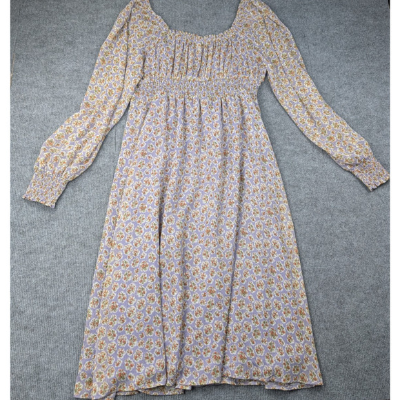 Forever 21 Milkmaid Dress Womens 1X Cottage Core Peasant Metallic Purple Y2K - Picture 6 of 9